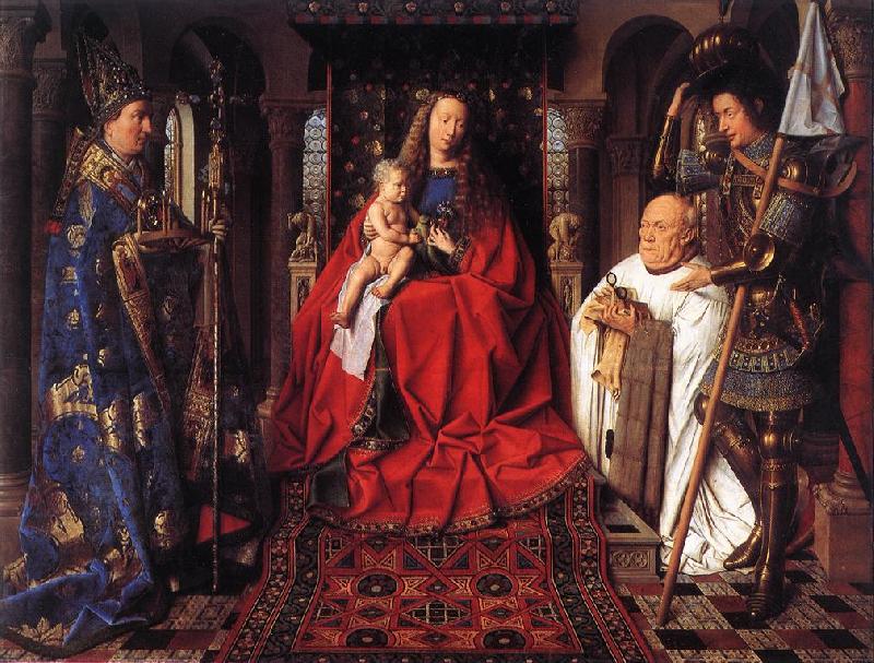 EYCK, Jan van The Madonna with Canon van der Paele  df oil painting image